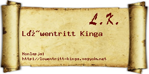 Löwentritt Kinga névjegykártya
